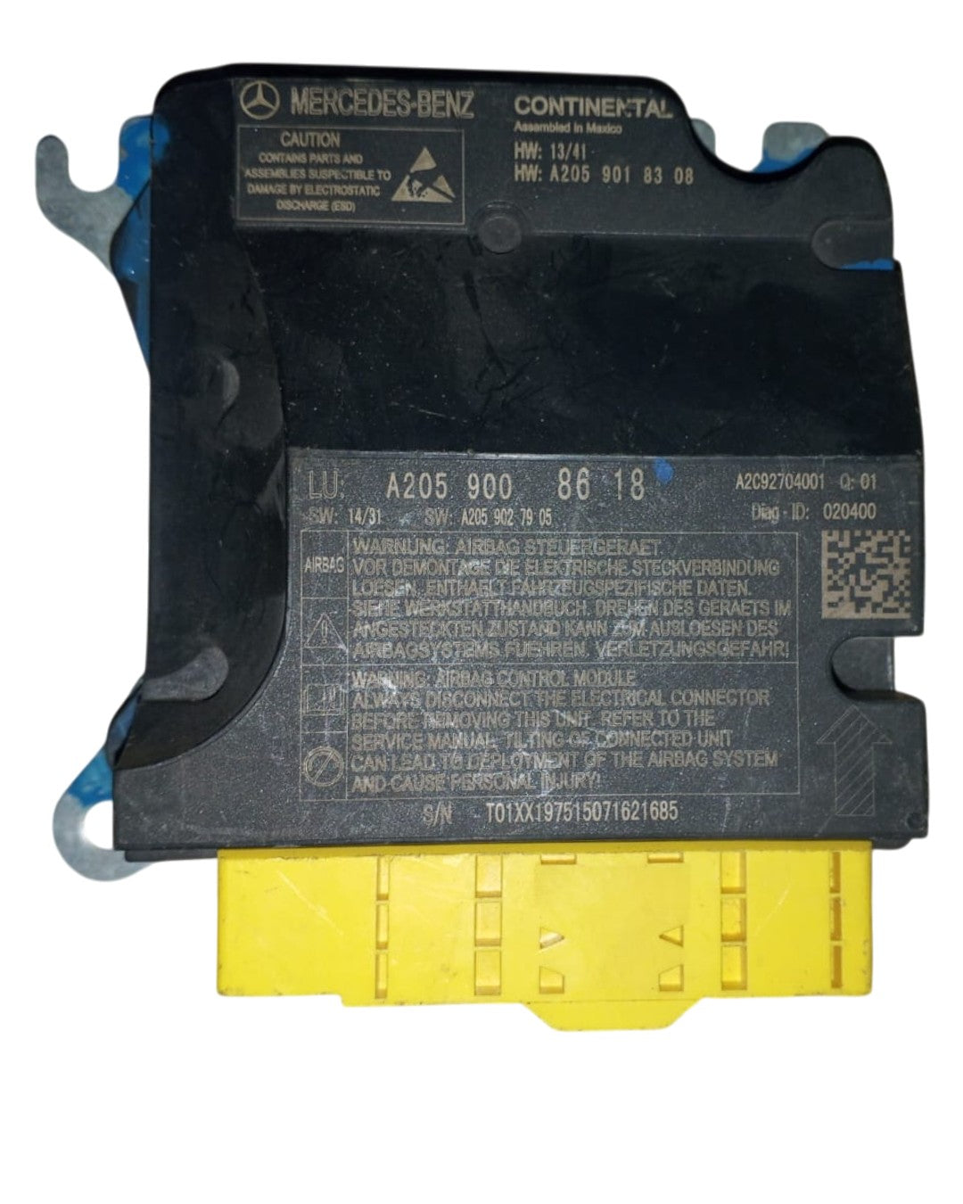 Mercedes W205 Crash Impact Control Module Unit A2059008618